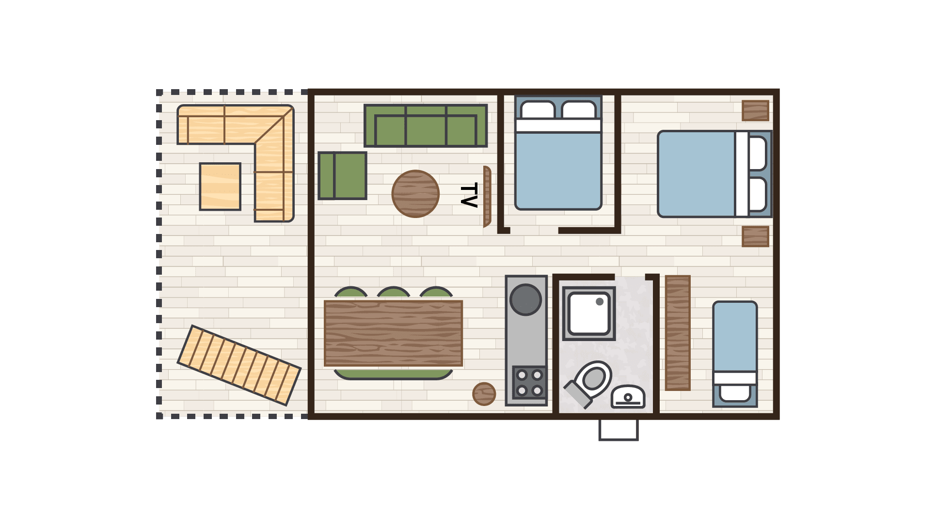 plattegrond-luxe-lodgetent-pauw-vakantiepark-d